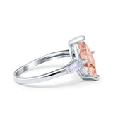 Marquise Art Deco Engagement Simulated Cubic Zirconia Ring 925 Sterling Silver