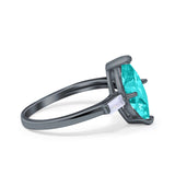 Marquise Art Deco Engagement Simulated Cubic Zirconia Ring 925 Sterling Silver