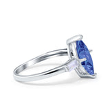 Marquise Art Deco Engagement Simulated Cubic Zirconia Ring 925 Sterling Silver