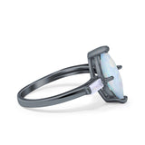 Marquise Art Deco Engagement Simulated Cubic Zirconia Ring 925 Sterling Silver