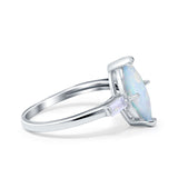 Marquise Art Deco Engagement Simulated Cubic Zirconia Ring 925 Sterling Silver