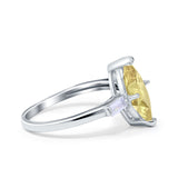 Marquise Art Deco Engagement Simulated Cubic Zirconia Ring 925 Sterling Silver