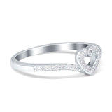 Heart Promise V Chevron Midi Thumb Eternity Ring Simulated CZ 925 Sterling Silver