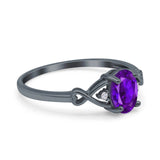 Oval Filigree Infinity Engagement Ring Simulated Cubic Zirconia 925 Sterling Silver