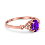 Oval Filigree Infinity Engagement Ring Simulated Cubic Zirconia 925 Sterling Silver