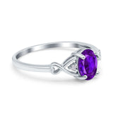 Oval Filigree Infinity Engagement Ring Simulated Cubic Zirconia 925 Sterling Silver