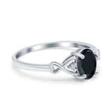 Oval Filigree Infinity Engagement Ring Simulated Cubic Zirconia 925 Sterling Silver