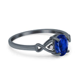 Oval Filigree Infinity Engagement Ring Simulated Cubic Zirconia 925 Sterling Silver