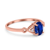 Oval Filigree Infinity Engagement Ring Simulated Cubic Zirconia 925 Sterling Silver