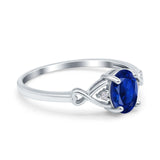 Oval Filigree Infinity Engagement Ring Simulated Cubic Zirconia 925 Sterling Silver