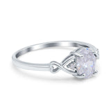 Oval Filigree Infinity Engagement Ring Simulated Cubic Zirconia 925 Sterling Silver