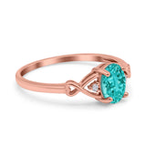 Oval Filigree Infinity Engagement Ring Simulated Cubic Zirconia 925 Sterling Silver