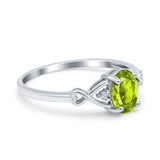 Oval Filigree Infinity Engagement Ring Simulated Cubic Zirconia 925 Sterling Silver