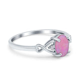 Oval Filigree Infinity Engagement Ring Simulated Cubic Zirconia 925 Sterling Silver