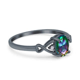 Oval Filigree Infinity Engagement Ring Simulated Cubic Zirconia 925 Sterling Silver