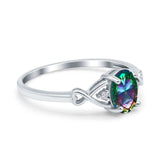 Oval Filigree Infinity Engagement Ring Simulated Cubic Zirconia 925 Sterling Silver