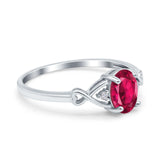 Oval Filigree Infinity Engagement Ring Simulated Cubic Zirconia 925 Sterling Silver