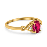 Oval Filigree Infinity Engagement Ring Simulated Cubic Zirconia 925 Sterling Silver