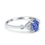 Oval Filigree Infinity Engagement Ring Simulated Cubic Zirconia 925 Sterling Silver