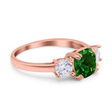 Cushion Three Stone Engagement Ring Simulated Cubic Zirconia 925 Sterling Silver