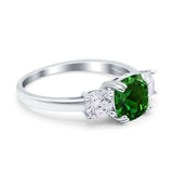 Cushion Three Stone Engagement Ring Simulated Cubic Zirconia 925 Sterling Silver