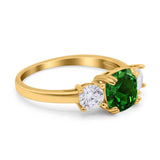 Cushion Three Stone Engagement Ring Simulated Cubic Zirconia 925 Sterling Silver