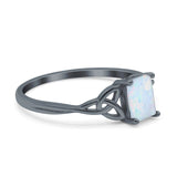 Engagement Ring Emerald Cut Simulated Cubic Zirconia Solid 925 Sterling Silver