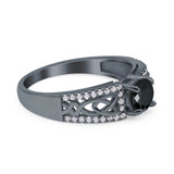 Split Celtic Engagement Ring Round Simulated Cubic Zirconia 925 Sterling Silver