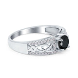 Split Celtic Engagement Ring Round Simulated Cubic Zirconia 925 Sterling Silver