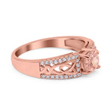 Split Celtic Engagement Ring Round Simulated Cubic Zirconia 925 Sterling Silver