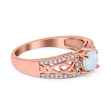 Split Celtic Engagement Ring Round Simulated Cubic Zirconia 925 Sterling Silver