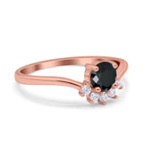 Art Deco V Chevron Engagement Ring Round Simulated Cubic Zirconia 925 Sterling Silver