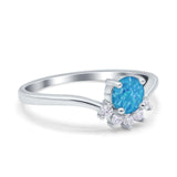 Art Deco V Chevron Engagement Ring Round Simulated Cubic Zirconia 925 Sterling Silver