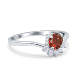 Art Deco V Chevron Engagement Ring Round Simulated Cubic Zirconia 925 Sterling Silver