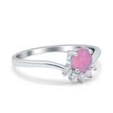 Art Deco V Chevron Engagement Ring Round Simulated Cubic Zirconia 925 Sterling Silver