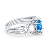 Art Deco Crisscross Wedding Ring Marquise Simulated Cubic Zirconia 925 Sterling Silver