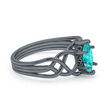 Art Deco Crisscross Wedding Ring Marquise Simulated Cubic Zirconia 925 Sterling Silver