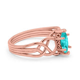 Art Deco Crisscross Wedding Ring Marquise Simulated Cubic Zirconia 925 Sterling Silver