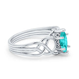 Art Deco Crisscross Wedding Ring Marquise Simulated Cubic Zirconia 925 Sterling Silver