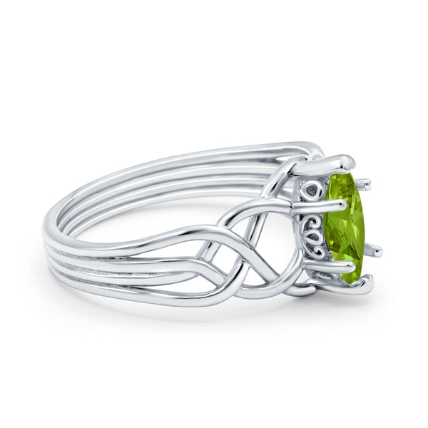CHOOSE YOUR COLOR Criss Cross Infinity Heart Promise Ring .925 Sterling...