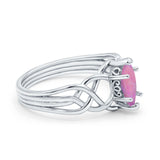 Art Deco Crisscross Wedding Ring Marquise Simulated Cubic Zirconia 925 Sterling Silver