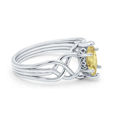 Art Deco Crisscross Wedding Ring Marquise Simulated Cubic Zirconia 925 Sterling Silver