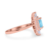 Emerald Cut Vintage Wedding Ring Simulated Cubic Zirconia 925 Sterling Silver