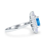 Emerald Cut Vintage Wedding Ring Simulated Cubic Zirconia 925 Sterling Silver