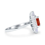 Emerald Cut Vintage Wedding Ring Simulated Cubic Zirconia 925 Sterling Silver