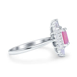 Emerald Cut Vintage Wedding Ring Simulated Cubic Zirconia 925 Sterling Silver