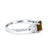 Cushion Cut Celtic Art Deco Wedding Engagement Bridal Ring Round Simulated Cubic Zirconia 925 Sterling Silver