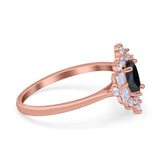 Oval Cut Halo Vintage Wedding Ring Simulated Cubic Zirconia 925 Sterling Silver