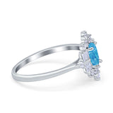 Oval Cut Halo Vintage Wedding Ring Simulated Cubic Zirconia 925 Sterling Silver