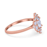 Oval Cut Halo Vintage Wedding Ring Simulated Cubic Zirconia 925 Sterling Silver